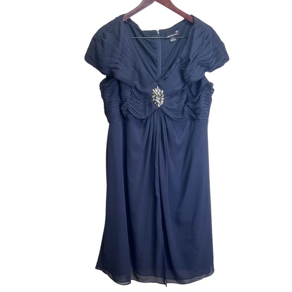 Laura Plus Navy Blue Shift Dress Size 18 Formal - Picture 1 of 13